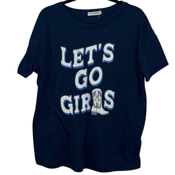 Lets Go Girls Graphic T-Shirt Navy Blue Medium Live To Be Spoiled - Picture 1 of 6